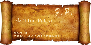 Füller Petra névjegykártya