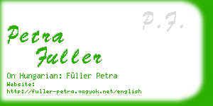 petra fuller business card