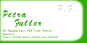 petra fuller business card